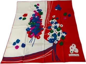 Dior Pre-owned Scarves, female, Red, Size: ONE SIZE Pre-owned Silk Scarf