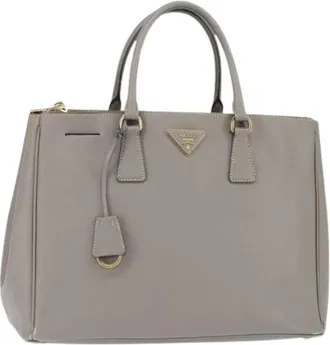 Prada Pre-owned Handbags, female, Gray, Size: ONE SIZE Pre-owned Leather Handbag