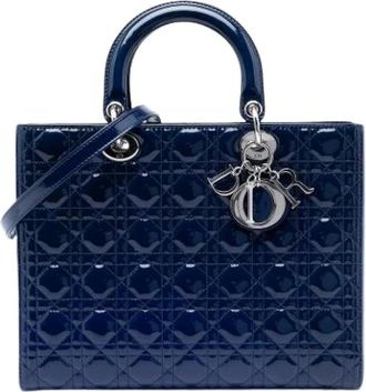Dior Pre-owned Handbags, female, Blue, Size: ONE SIZE Pre-owned Lady Dior Bag
