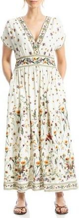 Max Studio Surplice Neck Short Sleeve Maxi Dress in Antique Pink at Nordstrom Rack, Size X-Small