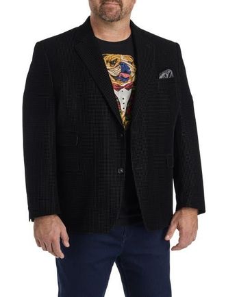 Robert Graham Big & Tall Colden Houndstooth Blazer in Black at Nordstrom, Size 52