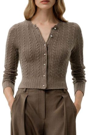 LilySilk X LYDIA MILLEN The Hawthorn Cardigan in Truffle at Nordstrom, Size X-Large