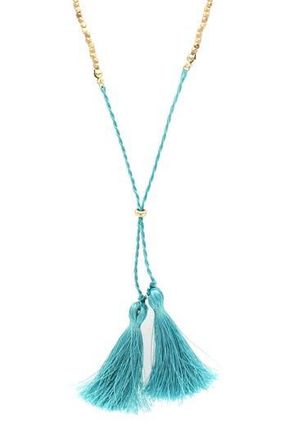 Olivia Welles Tassel Pendant Necklace in Gold /Turquoise at Nordstrom Rack