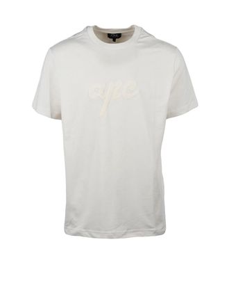 A.P.C. White Cotton Crewneck T-Shirt