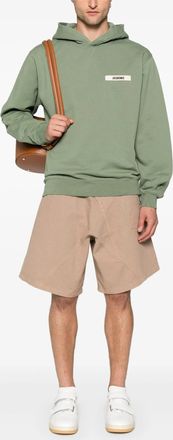 Jacquemus Mens The Gros Grain Hoodie in Green Cotton - Size X-Large