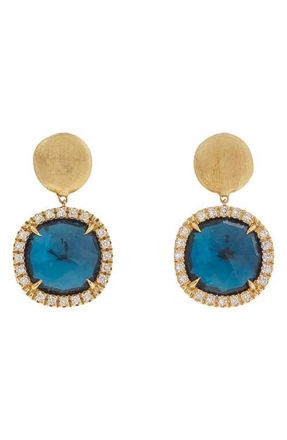 Marco Bicego London Blue Topaz & Diamond Drop Earrings in 18Kyg Lt D0..30 at Nordstrom