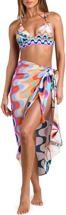 Sunshine 79 Untamed Tropics Cover-Up Sarong in Purple Multi at Nordstrom