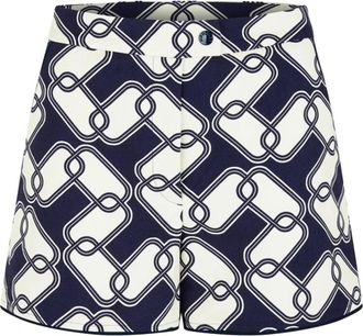 Moncler Shorts met abstracte print - Dames - Bermuda - Veelkleurig - S - Katoen - Korte Broeken