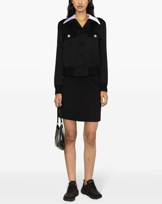 Prada Virgin Wool Bomber Jacket - Womens - Wool/Satin