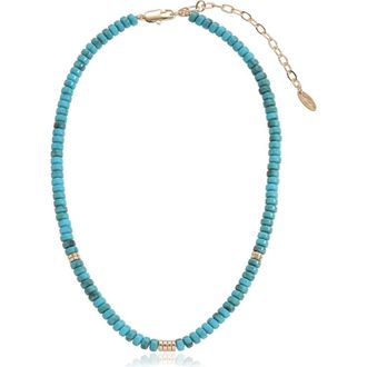 Ettika Synthetic Turquoise Beaded Disc Necklace at Nordstrom Rack