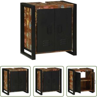 vidaXL vidaXL Armadio in legno - Armadio sottolavello Marrone Legno Recuperato Massello