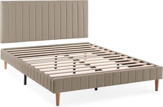 HOMN Base tapizada + cabecero 150x190 cm beige