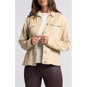 Thread & Supply Jackie Denim Trucker Jacket in Light Khaki at Nordstrom, Size Medium