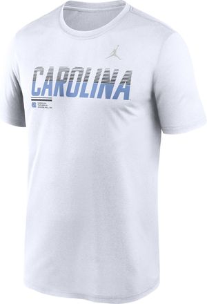 Nike Jordan Mens North Carolina Sideline Legend Jordan Brand Dri-FIT College T-Shirt in White | 0JTI10ANCN-7SB