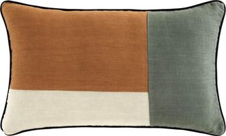 Biancoperla COUTURE Cojín decorativo Rectangular, Ámbar/Bosque, 50x30