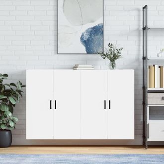 Berkfield Home Wall Mounted Cabinets 2 pcs White 69.5x34x90 cm