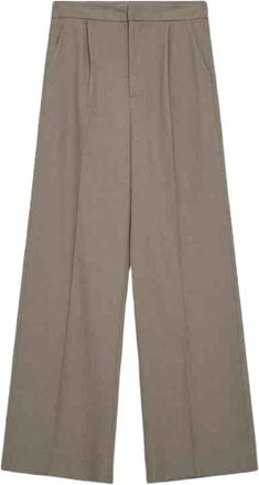 Copenhagen Muse Wijde Pijp Maatwerk Broek - Dames - Wijde Broeken - Beige - XL - Leer - Broeken