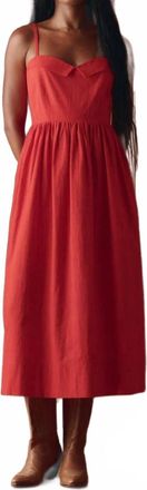 The Great. Verse Midi Dress In Hot Red