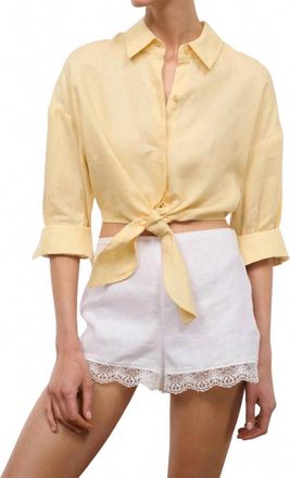 Staud Womens Lisa Linen Top In Butter