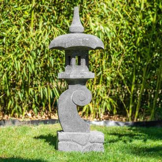 Wanda Collection Linterna Japonesa Pagoda Zen De Piedra De Lava 90 Cm