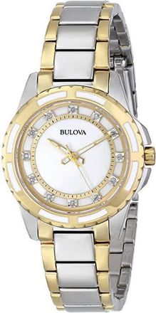Bulova Diamond White Mother of Pearl Dial Ladies Watch 98P140