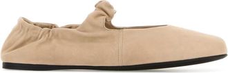 Miu Miu Beige Suede Ballet Flats