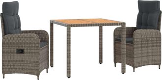 vidaXL Juego De Comedor Para Exteriores 3 Uds. Vidaxl