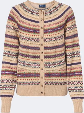 Polo Ralph Lauren Cardigan Fair Isle in misto lana jacquard