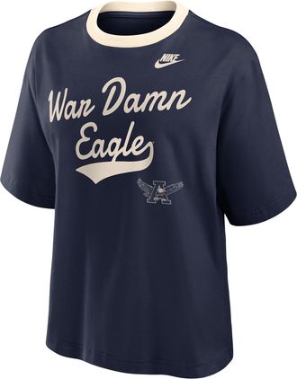 Nike Auburn Legacy Fight Song Boxy Nike Womens College T-Shirt in Blue | 01CM0DKNAUV-U0X