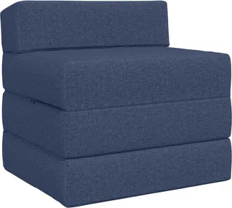vidaXL Sof&aacute; Cama Plegable Azul 200 X 70 X 15 Cm Tela Vidaxl