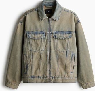 H&M Denim-Workerjacke in Loose Fit - Graublau