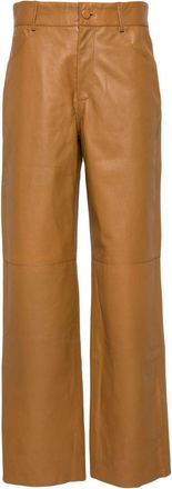 Áeron Fable trousers - women - Viscose/Lambskin - 36 - Brown