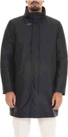 Fay Nylon Regenjas met Logo - Heren - Parka Jassen - Blauw - M - Nylon - Jassen