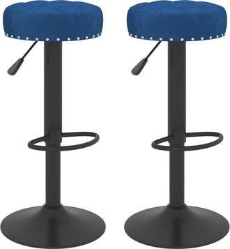 vidaXL Taburetes De Cocina 2 Unidades Terciopelo Azul Vidaxl