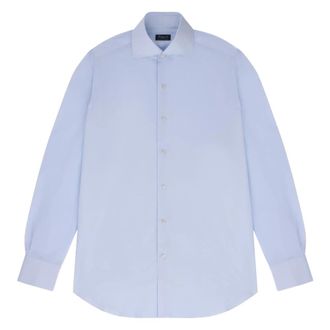 Finamore Milano overhemd - Heren - Overhemden - Blauw - Maat: M Katoen