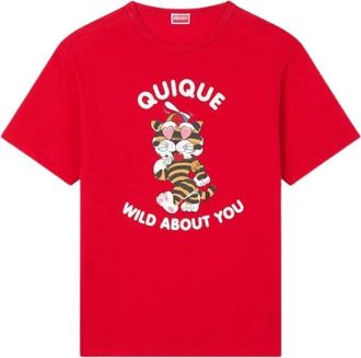 Kenzo Cartoon T-shirt - Dames - T-shirts - Rood - L - Tops