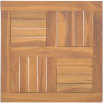 vidaXL Piano Tavolo Quadrato 50x50x2,5 cm in Legno Massello di Teak - Vidaxl