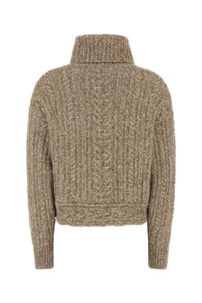 Isabel Marant Womens Multicolor Stretch Cotton Blend Brenda Sweater Taupe Maglieria
