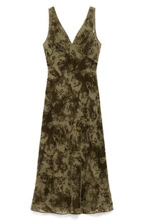 Mango Floral Burnout Sleeveless Maxi Dress in Pastel Green at Nordstrom Rack, Size 2