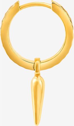Dower & Hall Mens Single Hammered Raindrop Charm Story Hoop in Yellow Gold Vermeil at Nordstrom