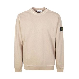 Stone Island Sweatshirts, male, Beige, Size: XL Felpa girocollo con applicazione