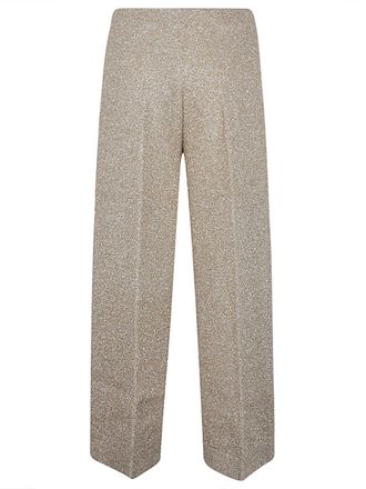 Circus Hotel Wide-Leg Viscose Trousers - Beige