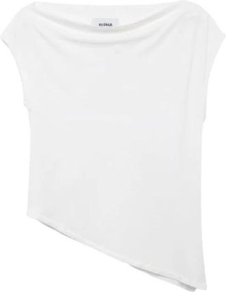 Alpha Studio Barca Boot Neck Top - Dames - T-shirts - Wit - L - Katoen - Tops