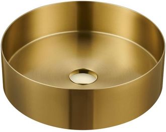 Saniclass ONE Waskom - 36x36x11cm - RVS - Geborsteld messing (goud)
