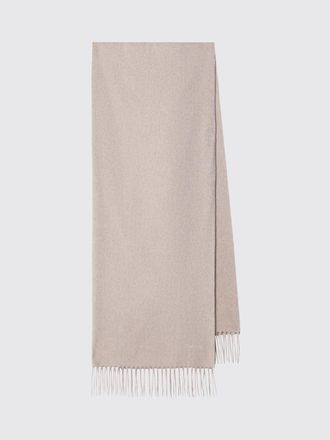 Max Mara Sciarpa Baci in puro cashmere con logo ricamato e frange