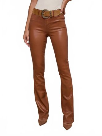 L'agence Selma Coated Bootcut Jean In Cognac Coated