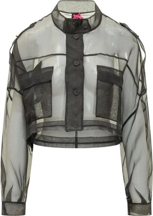 Pinko Longan Caban - Dames - Zomerjassen - Zwart - M - Organza - Jassen