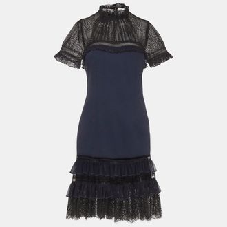Jonathan Simkhai Jonathan Simkhai Blue Tulle And Crepe Mini Dress