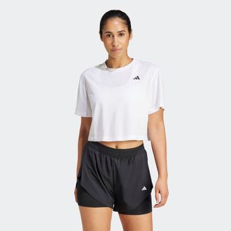 adidas T-Shirt ADIDAS PERFORMANCE TE MIN TEE, Damen, Gr. XXL, weiss (wei&szlig;), Obermaterial: 70% Polyester, 30% Viskose, Rundhals, Shirts T-Shirt, lockere Passf