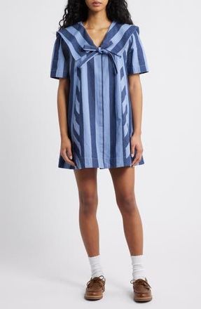 Damson Madder Goldie Stripe Minidress in Blue at Nordstrom Rack, Size 10 Us / 14 Uk